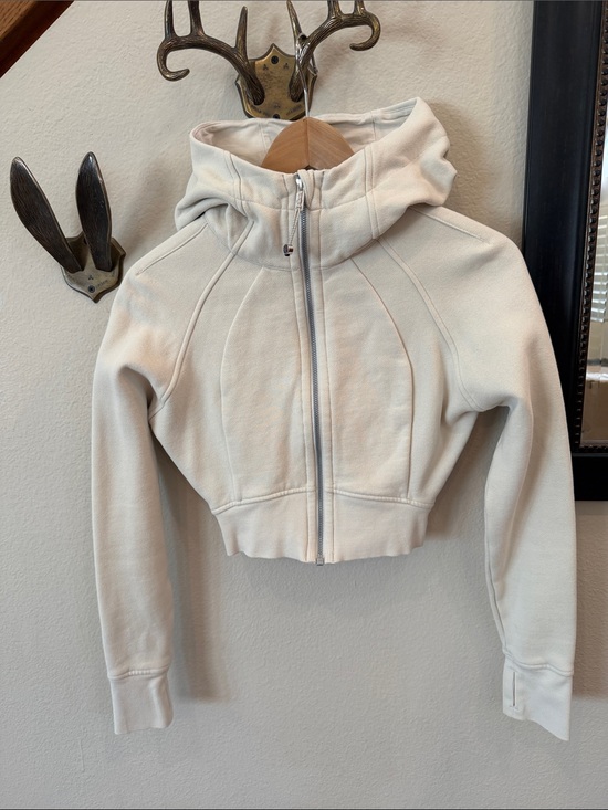 lululemon athletica Tops - lululemon athletica Cropped Hooded Zip Sweatshirt in Light Cream